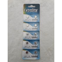 EXTRASTAR BATTERIA A BOTTONE AG11 LR721, LR58, 162 ALKALINE BATTERY 1,5V
