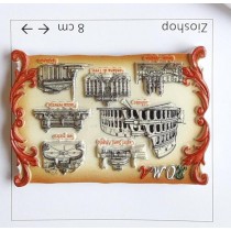 Calamita Magnete Souvenir ROMA Pergamena Monumenti Misti FRIDGE MAGNET FROM ITALY
