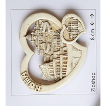 Calamita Frigo Magnete Souvenir Roma Cuore Tris Monumenti Effetto Marmo Fridge magnet