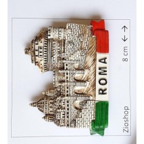 Calamita Frigo Magnete Veduta del Tevere con Castel Sant'Angelo e la Basilica di San Pietro Fridge Magnet  From Italy