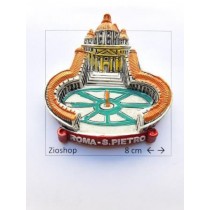 Calamita Magnete in Resina "Roma San Pietro Alto Rilievo" SOUVENIR FROM ITALY MAGNETS