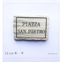 Calamita Magnete Frigo Souvenir Roma Targa PIAZZA SAN PIETRO Italy Rome Fridge Magnets