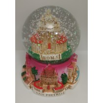 65mm PALLA DI NEVE SFERA IN VETRO ROMA VATICANO SAN PIETRO SNOWGLOBE SOUVENIR FROM ROME 4432