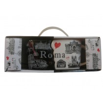 IDEA REGALO Tazza Tazze Coppia in Love Souvenir Ricordo Romantico Roma 'LOVE IN THE AIR' 4648