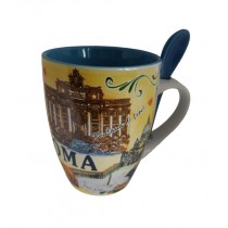 Tazza Mug con il cucchiaino Souvenir Ricordi Roma 4658