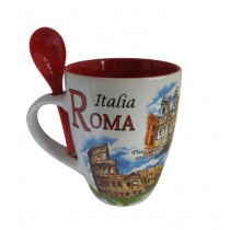 Tazza Mug con il cucchiaino Souvenir Ricordi Roma 4659