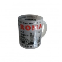 Tazza Tazze Mug in Vetro Temperato Satinato Souvenir Ricordi Roma da Collezione 4663