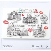 Calamita Magnete Souvenir Roma "Love Roma" in Resina Alto-Basso Rilievo Vaticano, Fontana di Trevi, Colosseo, Piazza di Spagna, La Bocca della Verita'. Effetto 3D.