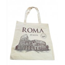 Borsa Shopper Tote Bag in Tela Resistente Souvenir Roma Italia Monumenti