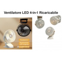 Ventilatore Portatile Estivo Compatto, Mini Ventaglio Ricaricabile USB con Clip Multifunzione 4-in-1: da Tavolo, Mano e a Clip, Flusso d'Aria Potente e Lunga Durata della Batteria, Ideale per Uso in Movimento