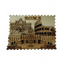 Calamita da Frigo Colosseo Vaticano Fontana di Trevi in Legno – Effetto Incisione a Fuoco in Rilievo 5631