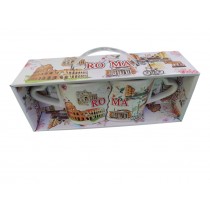 IDEA REGALO Tazza Tazze Coppia in Love Souvenir Ricordo Romantico Roma 'LOVE IN THE AIR' 5678