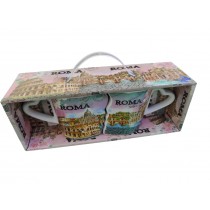 IDEA REGALO Tazza Tazze Coppia in Love Souvenir Ricordo Romantico Roma 'LOVE IN THE AIR' 5680