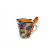 TAZZA PICCOLA CON CUCCHIAIO ROMA BASE QUADRATA ARROTONDATA  5684