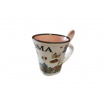 TAZZA PICCOLA CON CUCCHIAIO ROMA BASE QUADRATA ARROTONDATA  5685