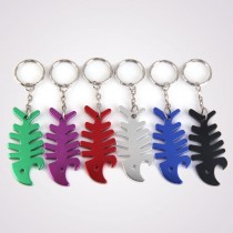 Set di 12 Portachiavi Apribottiglie forma di lische di pesce Keychain Colori Misti
