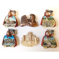 COMPOSIZIONE 4D - 6 PEZZI DI CALAMITE MAGNETE PER FRIGO SOUVENIR DI ITALIA  Souvenir From Italy