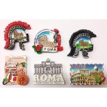 COMPOSIZIONE 6F - 6 PEZZI DI CALAMITE Magnete PER Frigo SOUVENIR DI ROMA  Souvenir From Italy Rome
