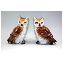 GUFO IN RESINA SMALTATA IDEA REGALO BOMBONIERA PORTAFORTUNA.H:18 5Cm