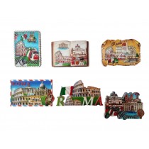 Composizione 11K - 6 Pezzi di Calamite MAGNETI per FRIGO Souvenir da Roma Italia