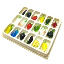 Frutta e Verdura in Vetro di Zibo 18Pz Misti  Bomboniere e Decupage Miniatura Centrotavola