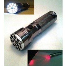 Torcia 15 Led & Puntatore Laser Rosso