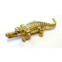 COFANETTO BOMBONIERA PORTAGIOIE IN CLOISONNE SMALTATO PORTAFORTUNA COCCODRILLO