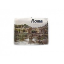 Maiolica Souvenir  di Roma 17,5x13,5 con Gancio parete e staffa per Tavolo
