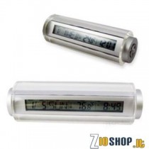 Splendida Sveglia in Plexiglass da comodino con calendario e termometro.