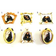 CALAMITA MAGNETE FRIGO RESINA PORTAFORTUNA SWEET MONKYES ;FRIDGE MAGNETS