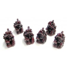 SET DI 6 MINI ELEFANTI PORTAFORTUNA IN RESINA DA COLLEZIONE