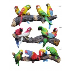 Statuine 4 PAPPAGALLi SU RAMO Decorazione Casa Giardino