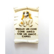 Calamita Magnete Frigo Pergamena Cane Amico Proverbi;Fridge Magnets Dog Series Italy 