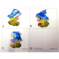 Calamita Magnete Frigo Fridge Magnets dolphin DELFINI CON CORALLO