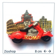 Calamita Magnete Frigo Fridge Magnets  ROMA - MOTORINO E TRE PAESSAGGI