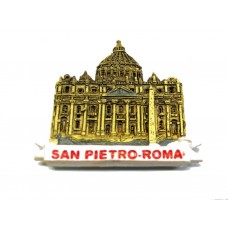 Calamita Magnete Resina "ROMA VATICANO NASTRO BIANCO" Fridge Magnet Souvenir 