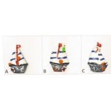 12x Calamita Frigo Magnete Resina "BARCA A VELA MARINARA VELIERO " Fridge Magnet