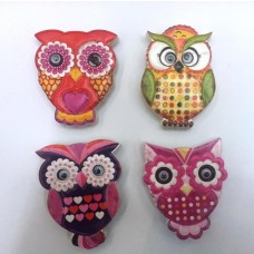 CALAMITA MAGNETE FRIGO RESINA PORTAFORTUNA GUFO RILIEVO