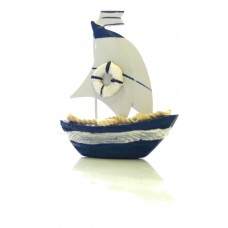 MODELLINO BARCA LEGNO CON VELA A  LAMIERA WINDSERFING