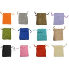 SACCHETTINI LINO 7x9 cm CONFETTI  BOMBONIERA PORTARISO BATTESIMO COMUNIONE EVENTI 