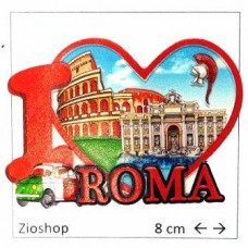 12 x Calamita Frigo Magnete Souvenir "ROMA I LOVE ROMA PRINT COLOSSEO TREVI" Fridge Magnet  From Italy