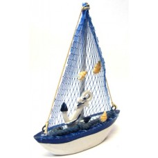 3 PEZZI DI BARCA A VELA ARTIGIANALE IN LEGNO RESINA E TELA 3 MODELLI DIVERSI 15Cm WINDSURFING