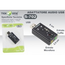 TAKEONE - SCHEDA AUDIO VIRTUALE ESTERNA USB 7.1 S-702