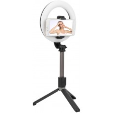 ASTA SELFIE BLUETOOTH CON ANELLO LUCE RICARICABILE DIMMERABILE TREPPIEDI