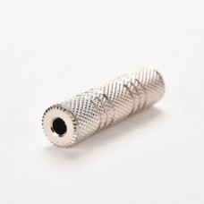 ADATTATORE ACCOPPIATORE JACK 3.5 STEREO FEMMINA FEMMINA "ARGENTATO"
