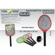 RACCHETTA RICARICABILE FULMINA ZANZARE ANTIZANZARE MOSCHE E INSETTI LED