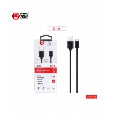 CAVO ALTA QUALITA' RICARICA SMARTPHONE MICRO USB V8 2.1A 1,5MT D:4.34mm