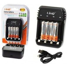 KIT CARICABATTERIA USB + 4 BATTERIE AAA 2300mAh