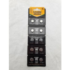 EXTRASTAR BATTERIA A BOTTONE AG3 LR41, 384, 192, LR736 ALKALINE BATTERY 1,5V