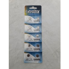 EXTRASTAR BATTERIA A BOTTONE AG5 LR754, LR48, 193 ALKALINE BATTERY 1,5V